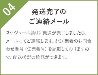 発送完了のご連絡メール